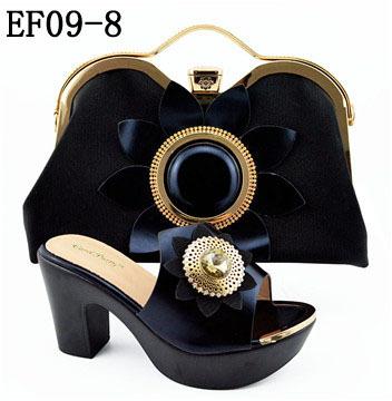 China 2019 Hot Sale Italian Style Lady High Heel Shoe Anti-slippery Matching With Handbag Set For Party EF09 for sale