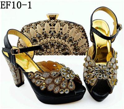 China 2019 Italian style hot sale lady high heel shoe Anti-slippery matching with handbag set for party EF10 for sale