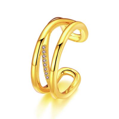 China Vintage No Opening Multifunctional Fit Vintage Couple Ring Diamonds Pure Solid Gold 18k Jewelry Rings For Women Women for sale