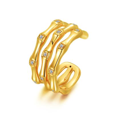 China New Style Anniversary Fashion Jewelry Rings CLASSIC Solid Diamond 18k Pure Gold Ring for sale