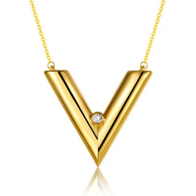 China Hot Sale Religious Rose Gold/K Yellow Gold/K Versatile Style Diamond Necklace 18k Gold Necklace Pendant for sale