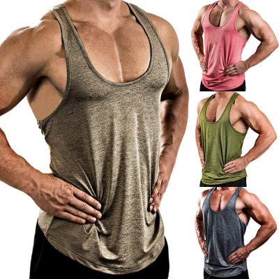 China QUICK DRY Wholesale Plus Size Sleeveless Sports Invest Muscle Workout Fitness Gym Tank Tops Active Men Exercising Shirts for sale