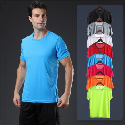 China Custom Blank Gym Anti-Wrinkle Polyester Loose Gym White Shirt Plain Printing Mens Blank Custom T-Shirts for sale