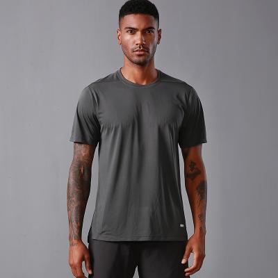 China Breathable Fitness Shirt Men Outdoor Training Gym Running Jogging T-shirts Anti-Wrinkle Sports T-shirts Running Jogging Sportswear for sale