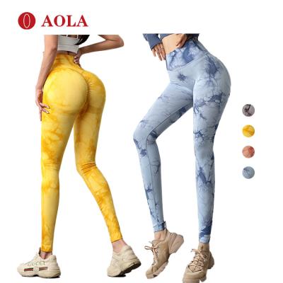 China AOLA Breathable Cheap Female Gym Outfits High Waist For Women Workout Solid Plus Size Yoga Legging for sale