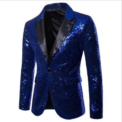 China Shiny Coat Men's Anti-wrinkle Prom Dress Evening Dinner Wedding Suits For Men Tuxedo Night Fashion Suit Jacket Blazer for sale