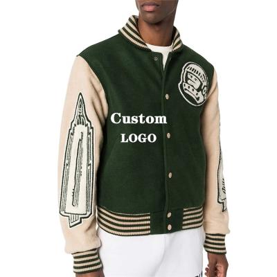 China Custom Letter Logo Letter Sports Outdoor Men's College Jacket QUICK DRY Winter Warm Basketball Casual for sale