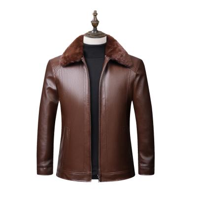 China Real Leather Color Mens Pu Leather Jacket Custom Made Viable Biker Jacket With Fur Lining Thick Man Clothes for sale