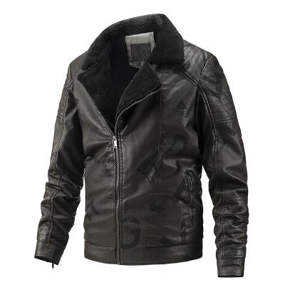 China PU waterproof high quality faux leather jacket for man's fur lining and fur collar men's leather jacket for sale for sale