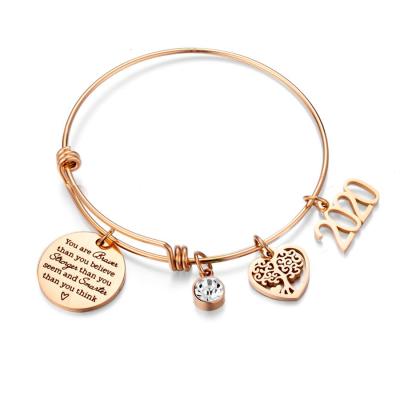 China Wholesale Alex Custom Dangle Bangle Expandable Adjustable Bracelet //Gold Heart Charm From CLASSIC Jewelry for sale