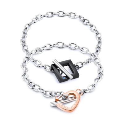 China Hyperbole Stainless Steel Jewelry Lover Chain Bracelet, Stainless Steel Bracelet Personalized Lock Bracelet Love / for sale