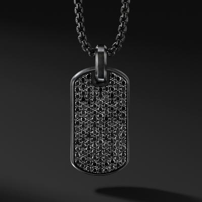 China Custom 2020 Customized Luxury Men Inspire Stainless Steel Chain Islamic Jewelry Black Dog Tag Masks Pendant Necklace For Men for sale