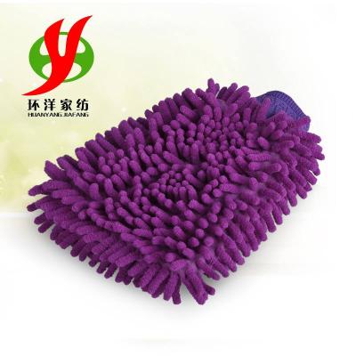 China Super Absorbent High Quality Microfiber Waterproof Car Wash Glove Car Wash Glove Chenille for sale