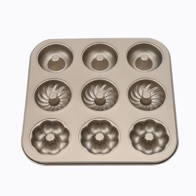 China General use for gas and induction cooker YUESHEN 12 gas donut mold mold mold household six cake hollow mold non-stick mold can be customized for sale