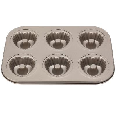 China General Use for YUESHEN Gas and Induction Cooker Household Oven 6 with Non-stick Cake Mold Casting Donut Mold Carbon Steel Mold Can Be Customized for sale