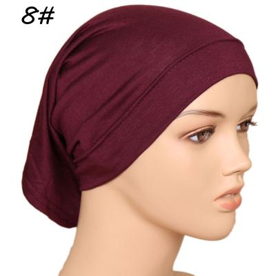 China Muslim modal monochromatic malaysian nation tube hat basing hat cotton indian high elastic mercerized women's Arab scarf hat for sale