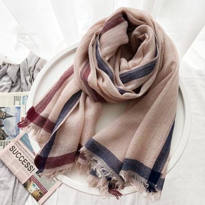 China Japan and South Korea wool border news hijab wool printed shawl soft thin silk girl scarf korean muslim women solid color for sale