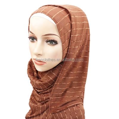 China Muslim Knitted Striped Fashion Muslim Hijabs Scarf Women Dubai Hijab Luxury Autumn Winter for sale