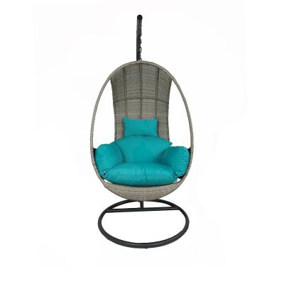 China YUEXIU Contemporary Modern Garden Patio Swings Hanging Patio Rattan Swing Egg Chair With Cushion for sale