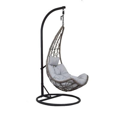 China YUEXIU Contemporary Modern Outdoor Metal Garden Furniture Patio Rattan Swing Egg Swing Chair With Stand for sale