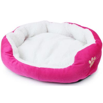 China Sustainable Comfortable Portable Luxury Cat Bed Nest Custom Round Plush Dog Bed for sale