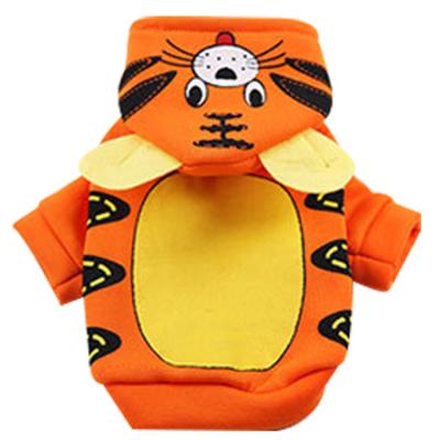 China New viable dog cat clothes hooded pet sweater cartoon autumn and winter warm and plush dog clothes for sale