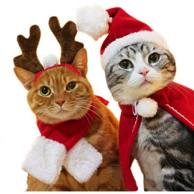 China Viable Wholesale Pet Knitted Creative Christmas Cat Jersey Pet Supplies Clothes Comfortable Christmas Scarf for sale