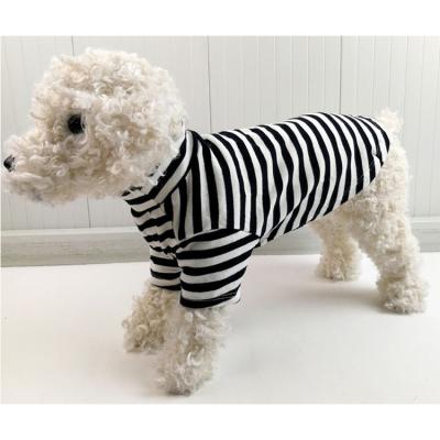 China Wholesale Viable Multicolor Casual Striped Cloth Pet Shirts Pet Clothes Soft Cotton Summer Dog Clothes Dog Clothes for sale