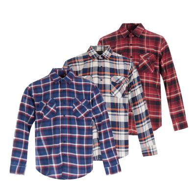 China ODM men's flannel plaid black red cheap flannel soft anti-pilling flannel shirt male casual shirt for men for sale