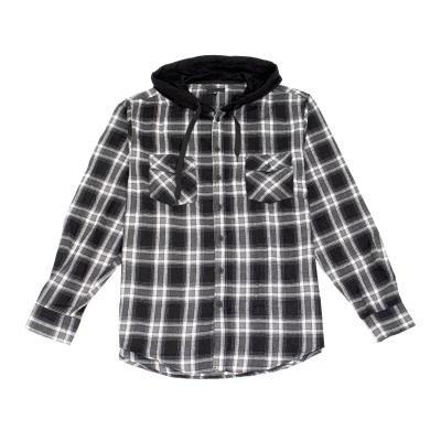 China New Arrival Free Custom Anti-pilling Printing High Quality Mens Flannel Hooded Shirt for sale