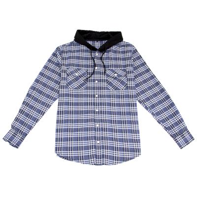 China Wholesale Outdoor Men Flannel Anti-pilling Hooded Shirt With Hood for sale