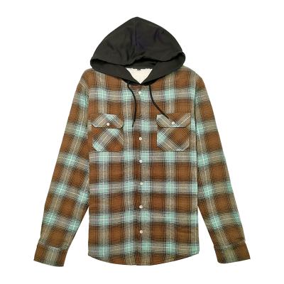 China High Quality Winter Men Hoodie Plaid Flannel Casual Sherpa Jacket Anti-pilling High Quality Optional Color for sale