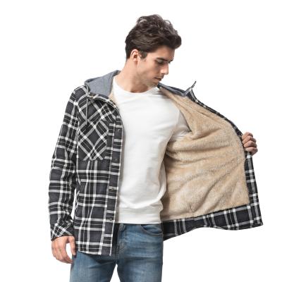 China Wholesale Thicker Oversize Color Optional Sherpa Hoodie Plaid Fleece Flannel Jacket Men's Optional Jacket For Men for sale