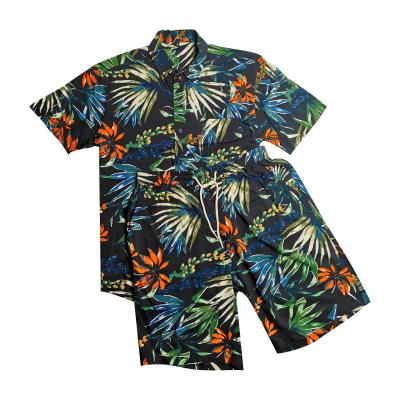 China Wholesale Custom Printed Casual Anti-pilling Beach Hawaiian Short Shirt Set For Men for sale