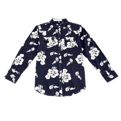 China 2021 Whoelsale Vintage Anti Pilling Printed Floral Button Up Long Sleeve Shirt for sale