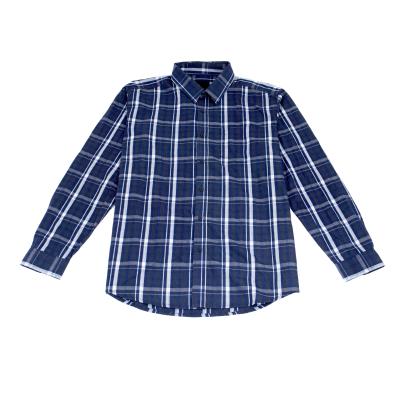 China Autumn New Fashion Navy Plaid Pattern Hip Hop Shirt Anti-pilling Full Sleeve Shirt for sale