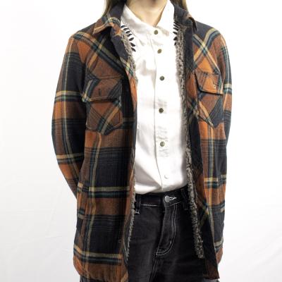 China Anti-wrinkle Women Casual Flannel Jacket Wool Thicken Shirts Jacket For Women for sale