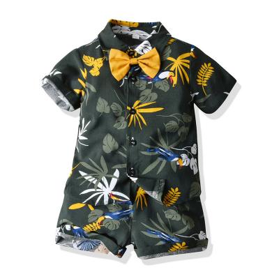 China High Quality Casual New Arrivals Cotton Boys Hawaiian Sets Floral Kids Hawaiian Costume for sale