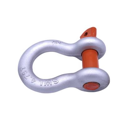 China Eco-friendly 150T US Type Alloy Steel Drop Forged Galvanized Screw Pin Lifting Anchor Bow Shackle for sale