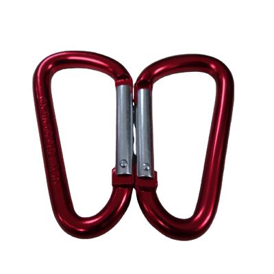 China D Shape User Friendly High Quality Aluminum Key Ring Custom Logo Snap Hook Carabiner for sale