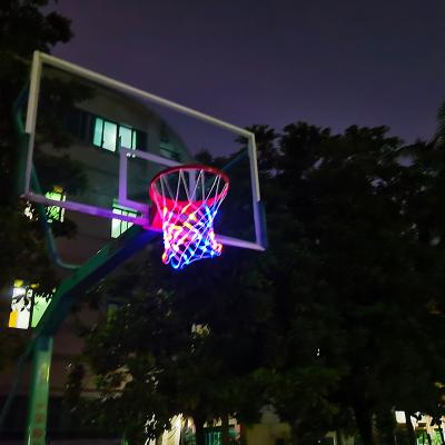 China Hot Sales Mini Basketball Hoop Hanging Backboard Basketball Toy Set LED Light Up Net Basketball Game Official Size for sale