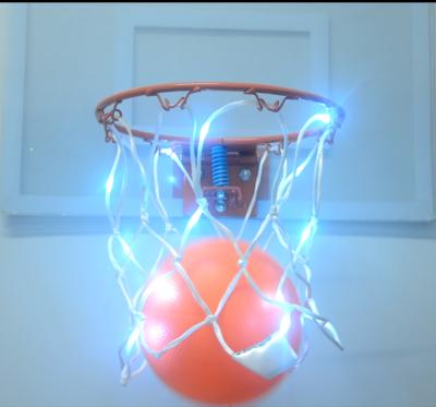 China 2020 Fashionable LED Mini Basketball Hoop Toys With Backboard In Children Toy Kindergarten Hanging Net Led Basketball for sale