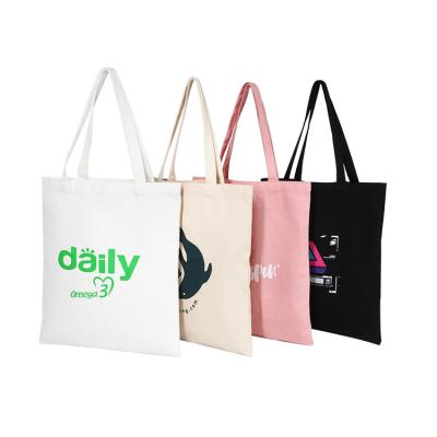 China Custom Made Black Reusable Canvas Bag Custom Print Promotional 100% Cotton Canvas Tote Bag Wholesale for sale