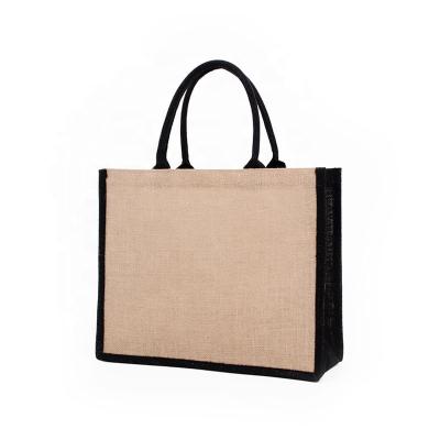 China Trendy Natural Burlap Tote Bags Personalized Tote Burlap Bags Bulk Burlap Tote Bags Burlap for sale