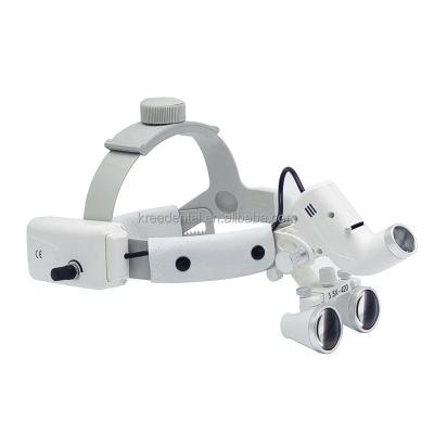 China 2.5X/3.5X Adjustable Headband Binocular Dental Loupes With 5W LED Head Light Medical Surgical Glasses for sale