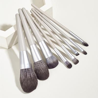 China Angular Blush High Quality Professional Makeup 8pcs Soft Gray Brushes Customized LOGO for sale