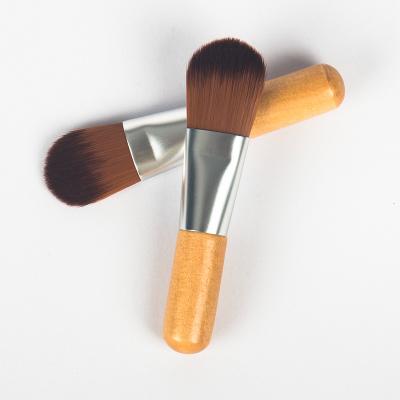 China Beauty Care Make Tools Short Wooden Handle Facial Mask Brush Small Foundation Makeup Brushes Logo Customized for sale