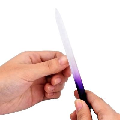 China Nail Care Wholesale Professional Glass Nail File Tempered Czech Clear Glass Crystal Clear Nail Art File 14cm Custom for sale