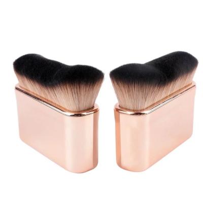 China Angular Blush Hot Sale Fashion Large Face Rose Gold Powder Brush Single Base Blusher Powder Brushes for sale