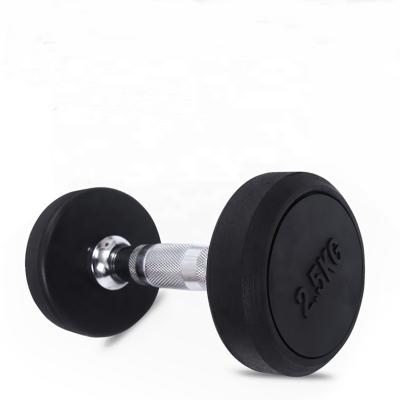 China Dumbbell Dumbbell Universal Gym Equipment Weightlifting Rubber Black Round Set for sale